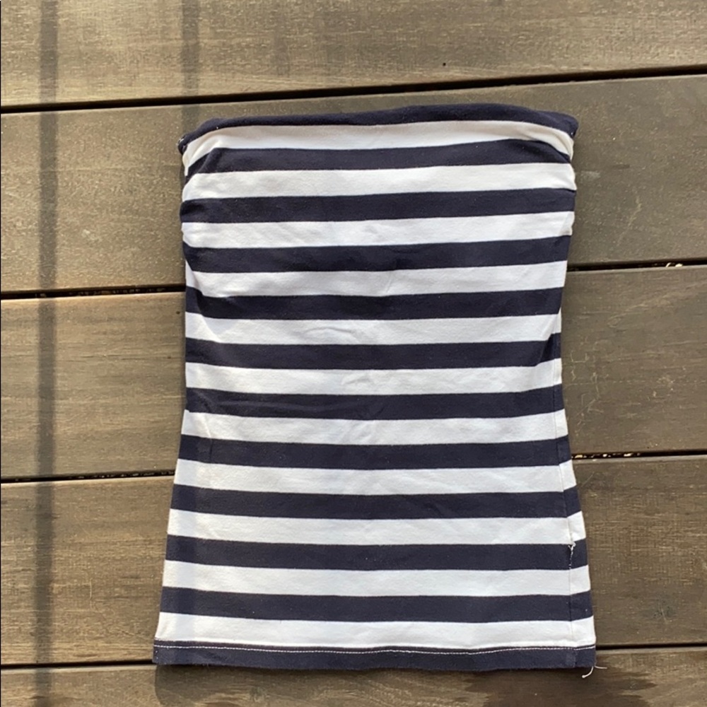 Strapless striped shirt